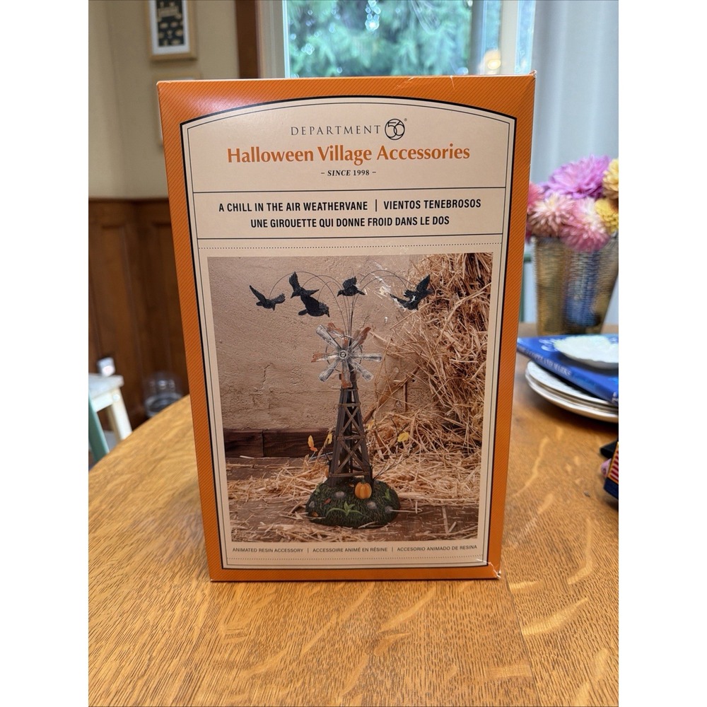 Department 56 New In Box A Chill in the Air Weathervane Halloween Village